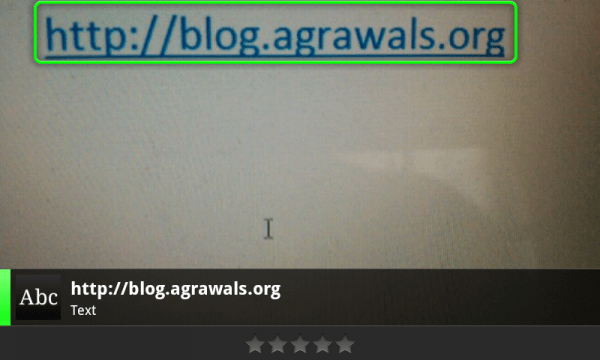 Plain text URLs work just fine in Google Goggles.